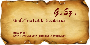 Grünblatt Szabina névjegykártya